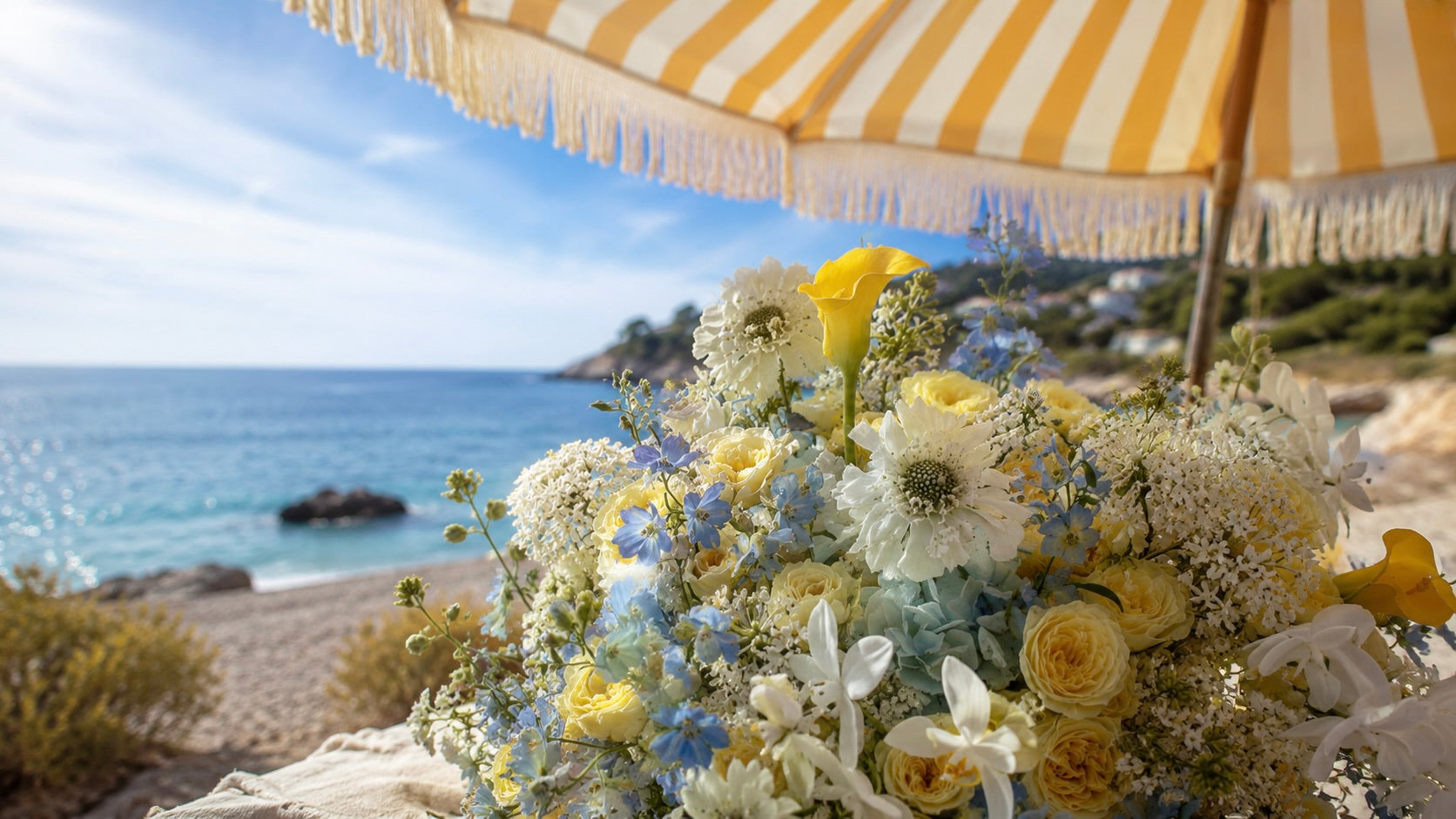 Bleu Bee flower bouquet
